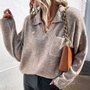 Donated: Tan Ribbed Knit Sweater - donating 5/7